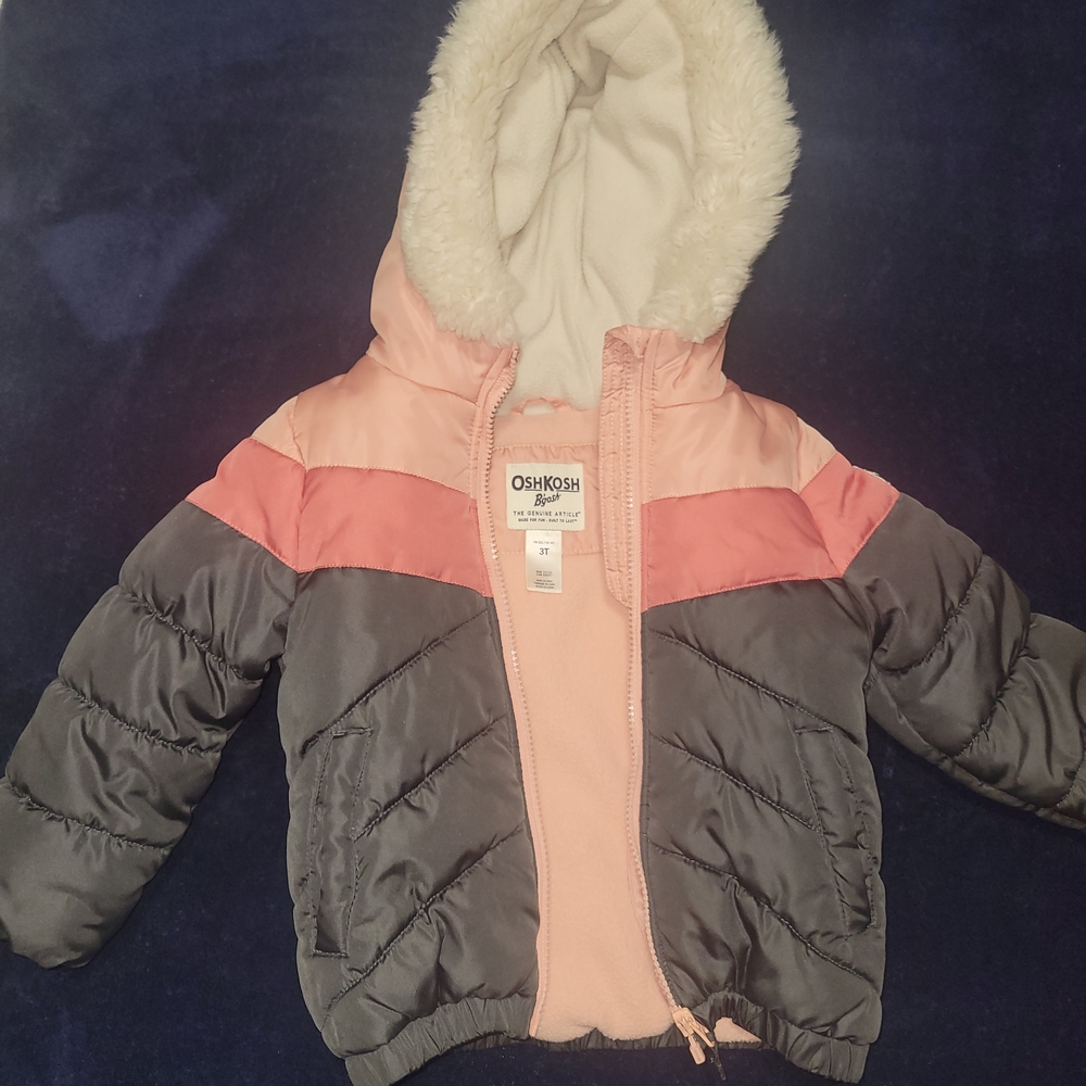 OshKosh Pink and Gray Hooded Jacket
